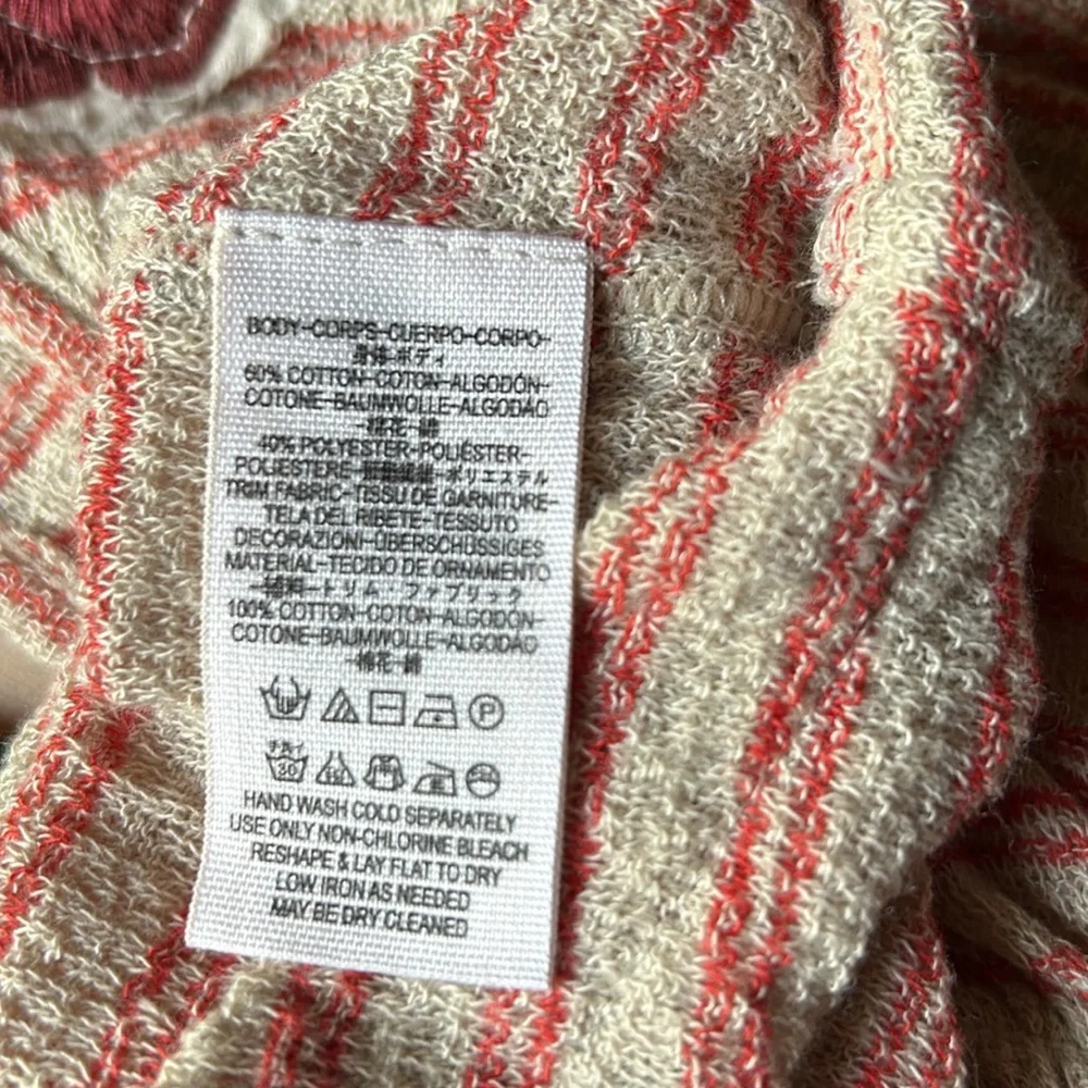 Free People Frida Beige Striped Surplice Tank Top Size M